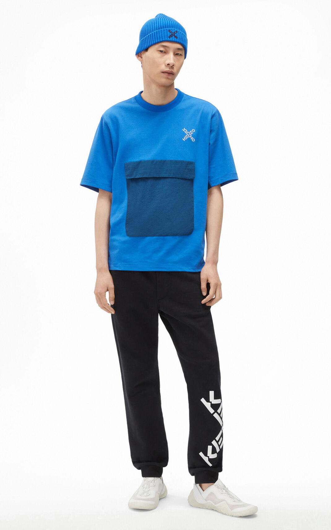 Kenzo Sport Little X oversize Camisetas Hombre Azules | 9607312-UK